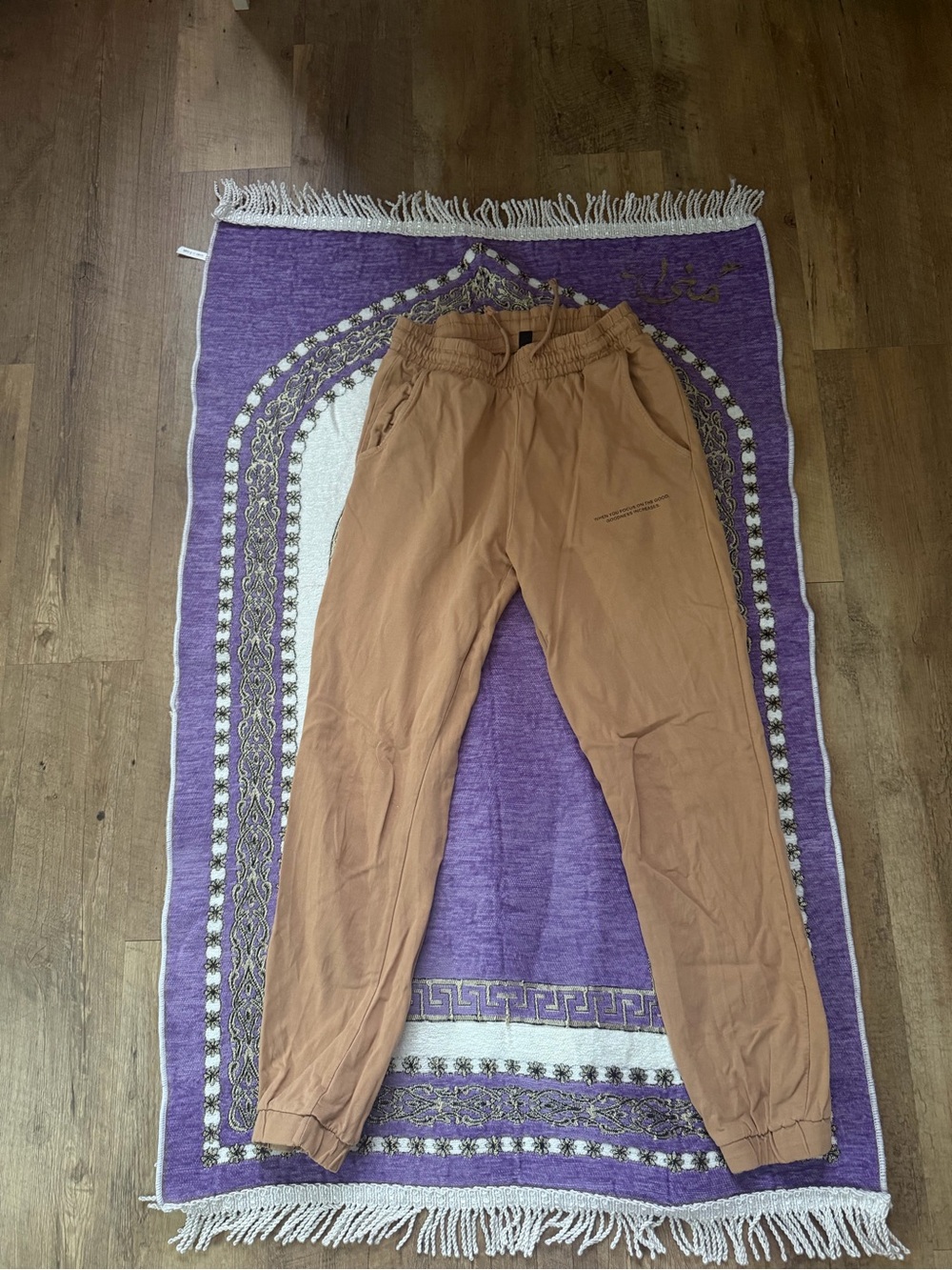 Men's Casual Drawstring Jogger Pants in Brown